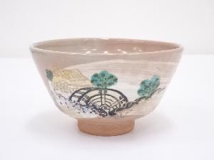 京焼　東玉造　色絵水車茶碗